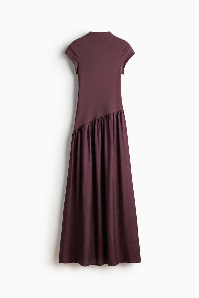 H&M  Asymmetric dual-fabric dress for Women | Best Price UAE