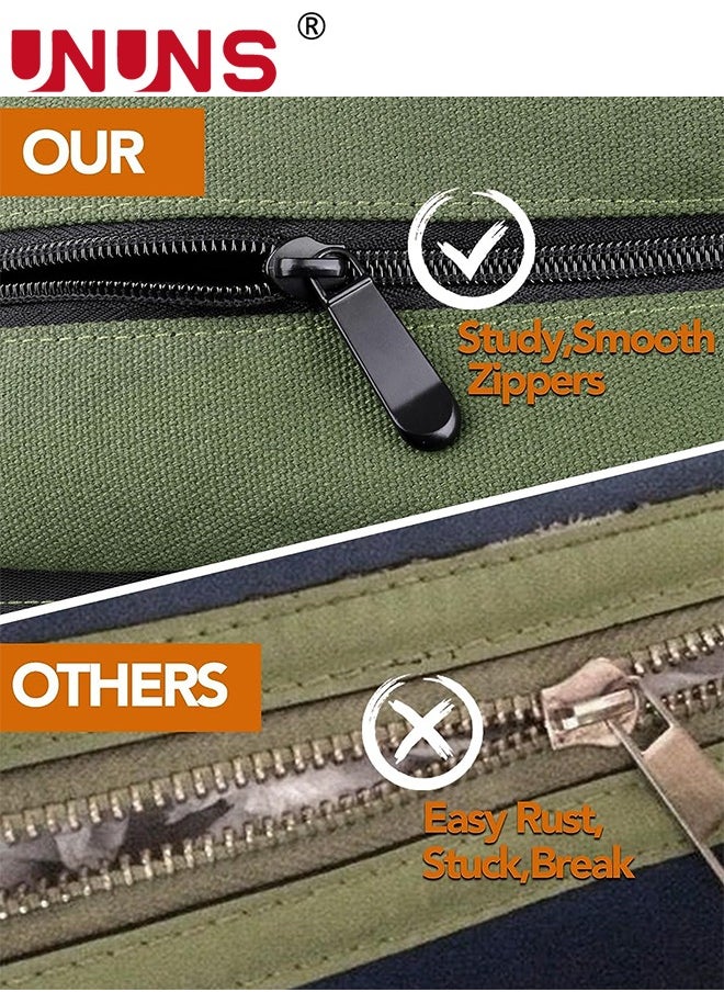 UNUNS Tool Roll Up Pouch,16OZ Canvas Multi-Purpose Wrench Roll Up Bag,Tool Roll Organizer,5 Zipper Tool Pockets Electricians Tool Roll Pouch,Hanging Tool Zipper Carrier Tote  - Image 3