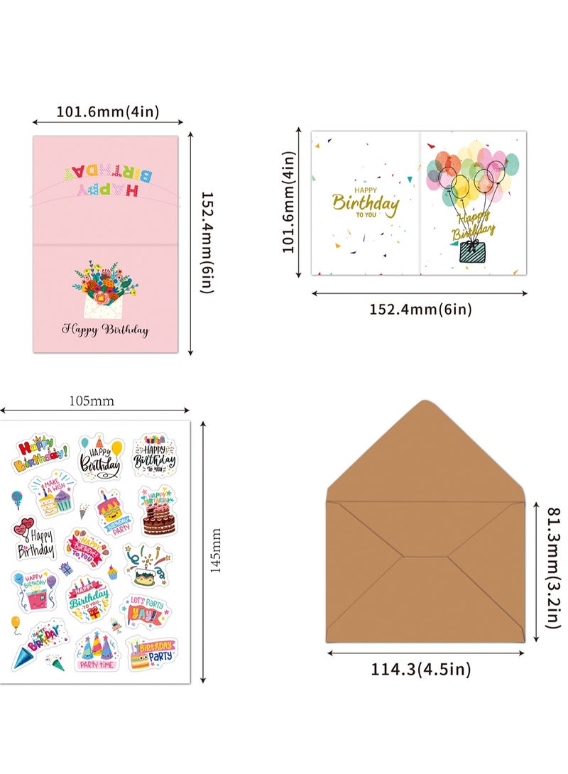 20 Cute Birthday Cards Set, Suitable For Birthday Gifts For Boys And Girls Thick Card Stock With High-Quality Envelopes (Type 2) - Image 2