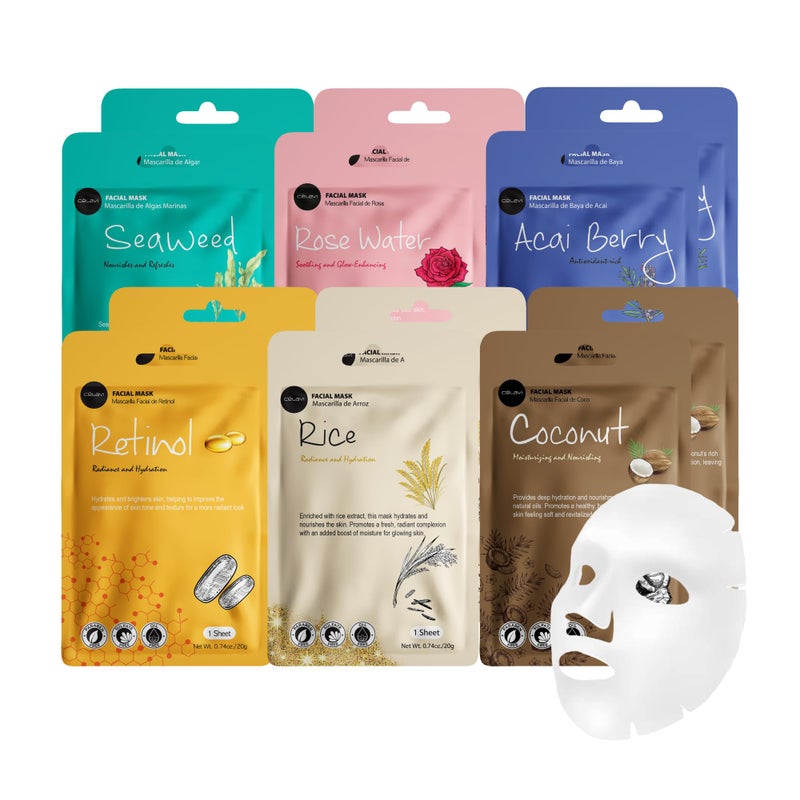 Celavi Face Mask Sheet 12 Pacl KBeauty Skincare Korea Skin Care Moisturizing Facial