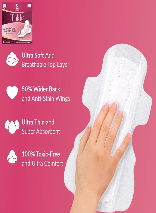 Tinkle Ultra Comfort XXXL 420mm Sanitary Pads for Women (Pack of 12) | Heavy Flow | Maternity Night Use | Extra Long, Wider Back with Wings | Cottony Soft, No Rashes | Overnight Leak-Proof Protection - Image 2