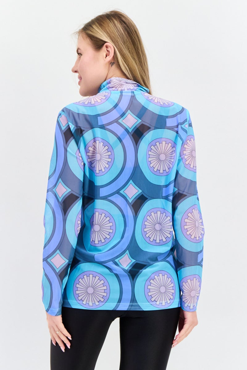 PUMA Women Sportswear Fit Training Top, Blue Combo - Image 3