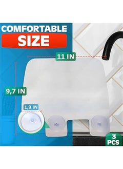 Generic 3-Piece Sink Splash Guard Set - Silicone Suction Kitchen Faucet Splatter Screen Dishwashing Accessories Gadget  - Image 2