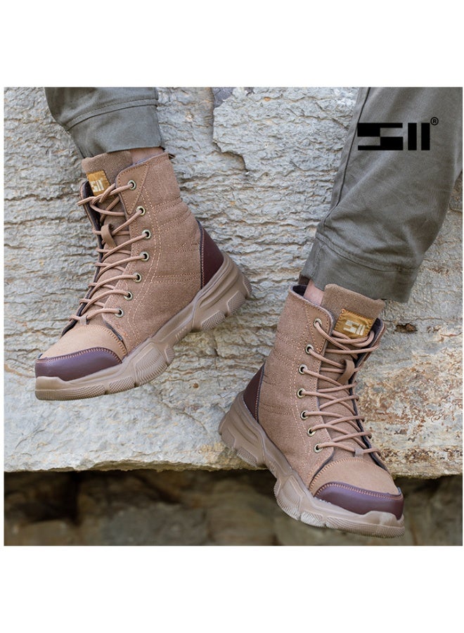 NIBEMINENT High-Top Safety Work Shoes Men's Steel Toe Anti-Piercing Shock-Absorbing Comfortable Work Shoes Labor Protection Footwear - Image 2