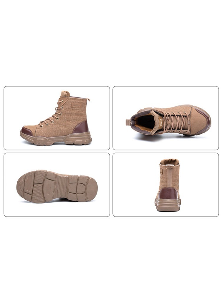 NIBEMINENT High-Top Safety Work Shoes Men's Steel Toe Anti-Piercing Shock-Absorbing Comfortable Work Shoes Labor Protection Footwear - Image 3