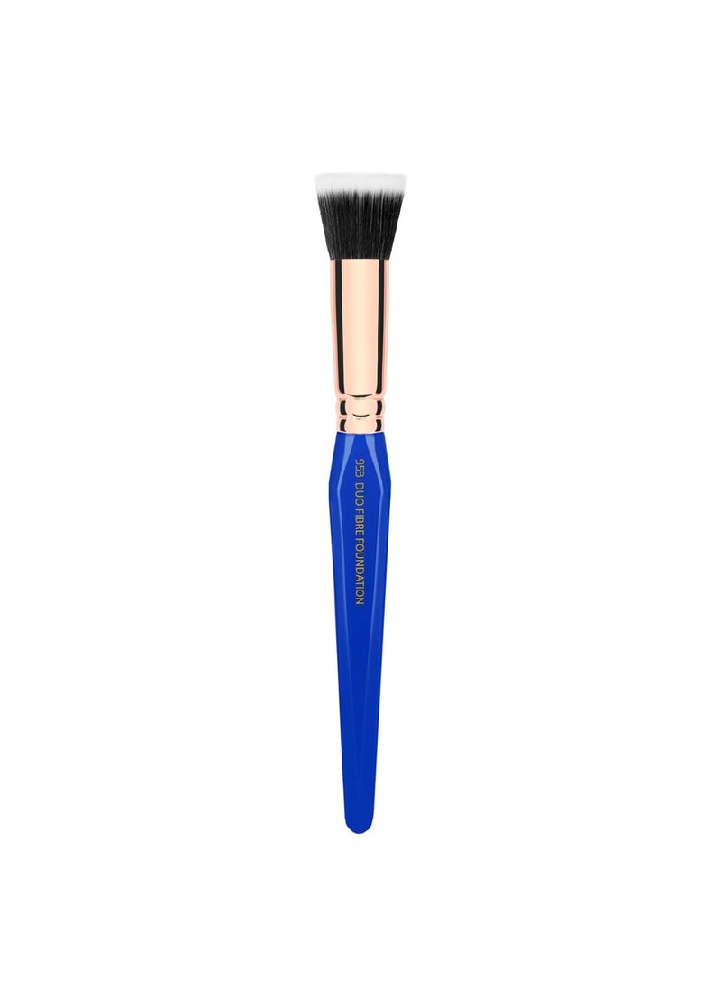 Bdellium Tools Bdellium Tools Professional Makeup Brush - Golden Triangle 953 Duo Fibre Foundation - With All Vegan and Soft Synthetic Fibers, For Precise Application of Foundation (Blue, 1pc) 