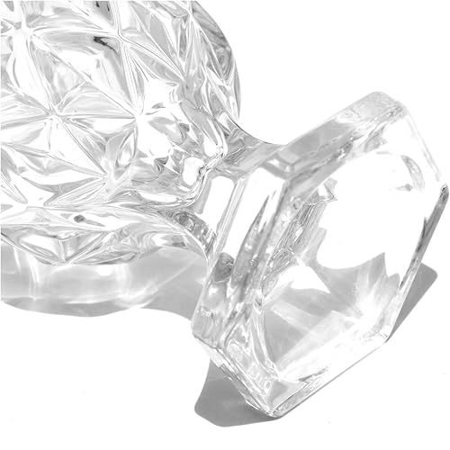 Pure Source India Glass Crystal Clear Diamond Cut Flower Vase for Home, Office, Living Room & Restaurant (7.25 Inch) - Image 5