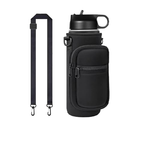 Doacpcr 3240 oz Water Bottle Holder with Strap 40 oz Insulated Water Bottle Sling Bag Crossbody Water Bottle Carrier Bag with Phone Pocket for Walking Hiking Camping Fishing334W 905H Black - Image 1