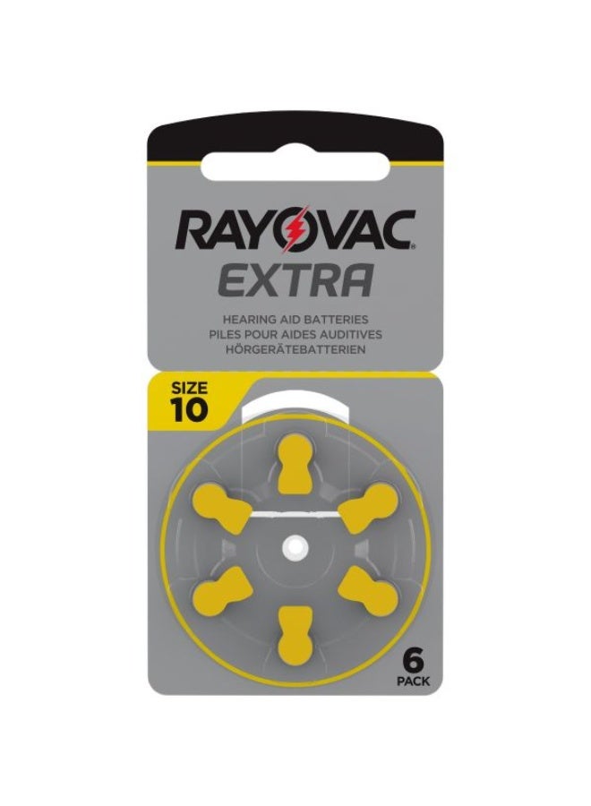 Rayovac Extra Size 10 Hearing Aid Batteries (6-Pack) – Mercury Free, 1.4V Power - Image 1