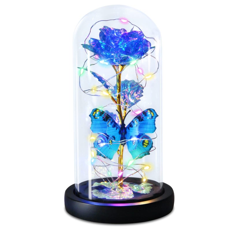 Beauty and The Beast Rose Gifts for Women Forever Light Rose in Glass Dome Valentines Day Gifts for Her Mom Grandma Wife Girlfriend Friends Birthday Christmas Mothers Day Thank You Gifts