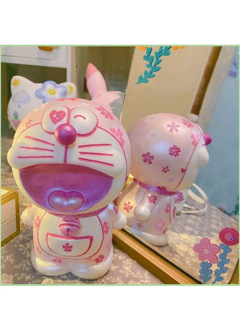 Net Red Unicorn Baby Doll Painted White Embryo Diy Painted Piggy Bank Creative Parent-child Graffiti-Color:Smiling Jingle Cat (plastic White Embryo) - With Paint [12 Colors Of Paint, 2 Brushes, 1 Painting Plate]