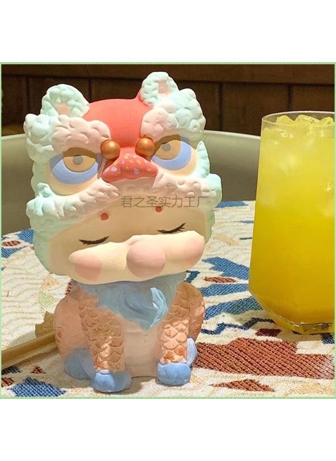 null - Net Red Unicorn Baby Doll Painted White Embryo Diy Painted Piggy Bank Creative Parent-child Graffiti-Color:Smiling Jingle Cat (plastic White Embryo) - With Paint [12 Colors Of Paint, 2 Brushes, 1 Painting Plate] - Image 1