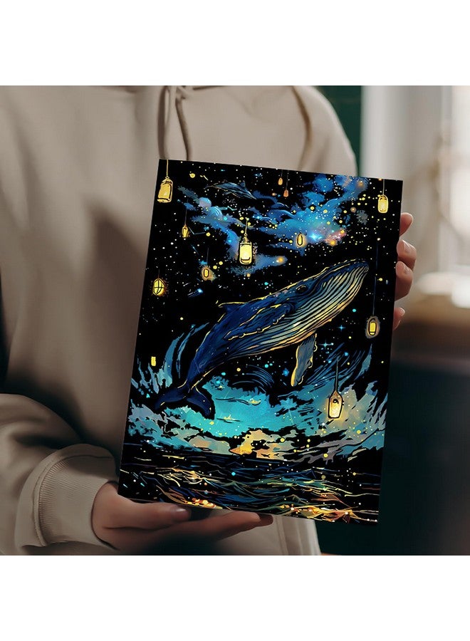 AP ARTSPER Glow in The Dark Scratch Art Rainbow Painting Paper 8 Sheet with Pen / Cleaning Brush, Engraving Landscape Scratchboard(A4) for Kids Teens & Adults, Fun Sketch Card Creative Craft Toy (Animal)  - Image 5