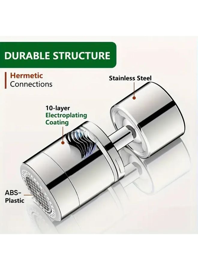 صنبور مطبخ مزدوج الوضع 360 دوّار، مهوية قابلة للتعديل، ممتد تدفق المياه قابل للتعديل - Image 2