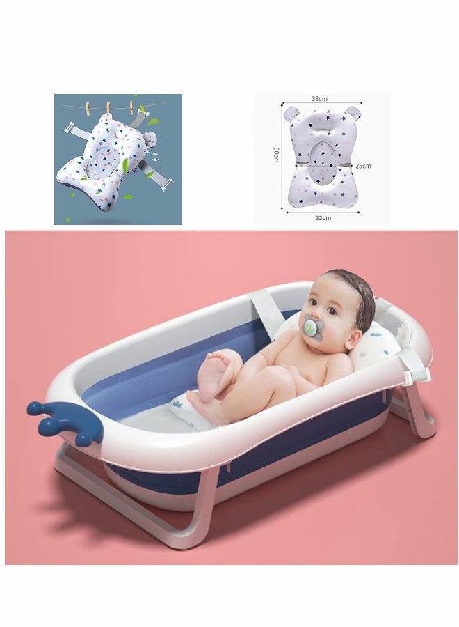 Baby Bath Cushion Pad ONLY, Newborn Bath Bed Adjustable Baby Shower Mat Non-Slip Soft Padded Infant Bathtub Support Foldable Baby Bath Seat Back Pillow Infant Bather Floating Pad, 0-12 M, NO Bathtub - Image 2