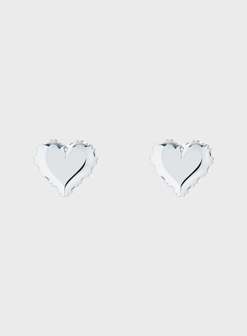 Sparkle Heart Stud Earrings