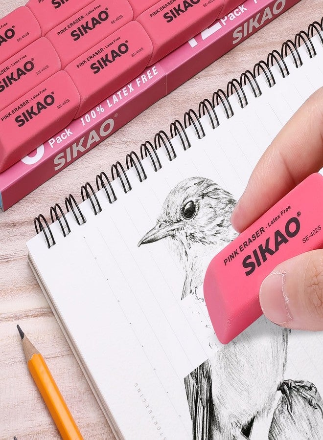 Sikao Erasers, 60 Pack Pink Pencil Erasers for Kids, Beveled Non-Smudge Bulk Erasers for Pencils, Latex-Free for Pencils, Rubber for Classroom Teachers, Art Drawing & School Supplies - Image 4