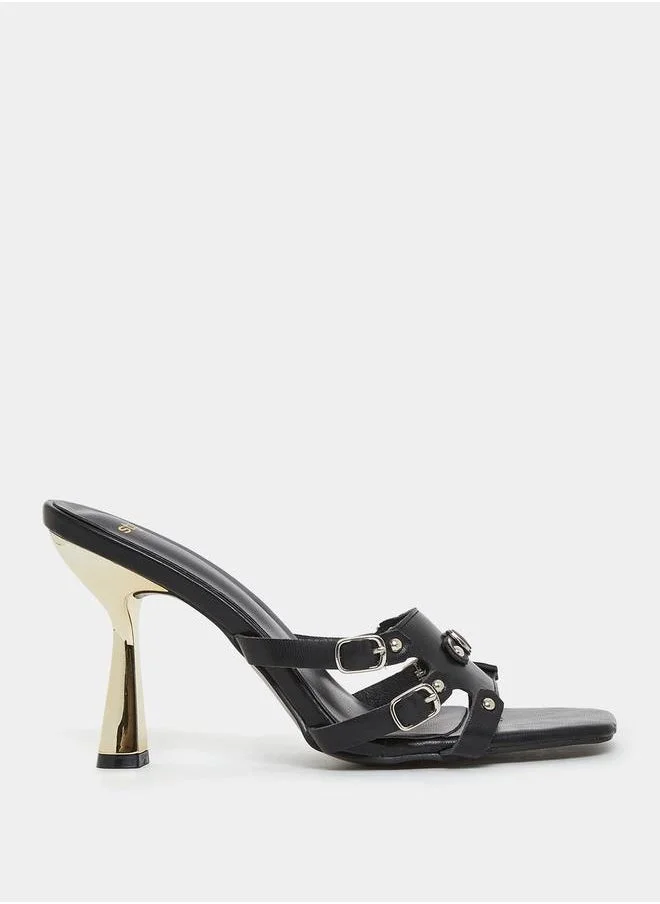 Styli Buckle Detail Strap Stiletto Heel Sandal