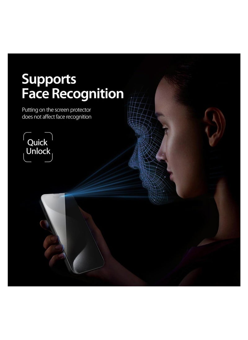 vesus Privacy Glass for iPhone 15 Pro Max Screen Protector Anti-Spy Tempered Glass Film 9H Hardness Scratch Resistant Bubble Free Anti Spy Tempered Glass - Image 4