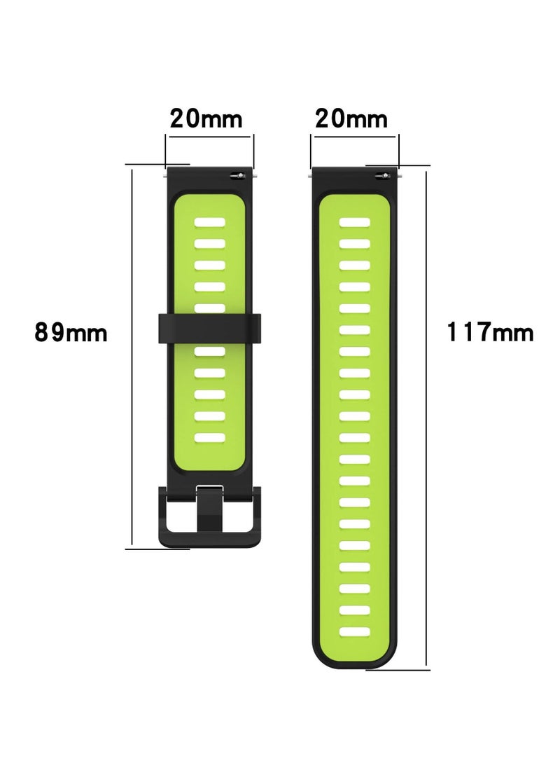 Silicone Replacement Straps for Huawei Watch GT3 42MM, 6 Pieces 20MM Two-tone Stripe Watch Bands Watch Accessories for Women Men Boys Girls - Image 2