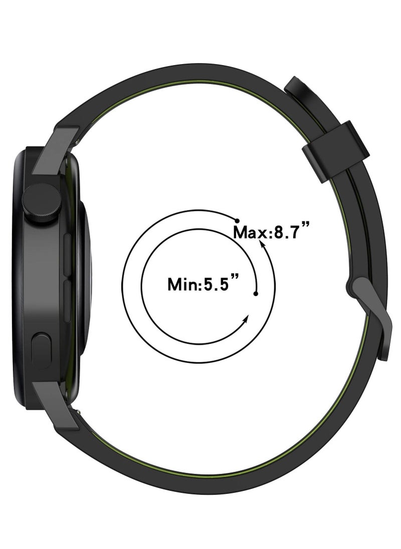 Silicone Replacement Straps for Huawei Watch GT3 42MM, 6 Pieces 20MM Two-tone Stripe Watch Bands Watch Accessories for Women Men Boys Girls - Image 3