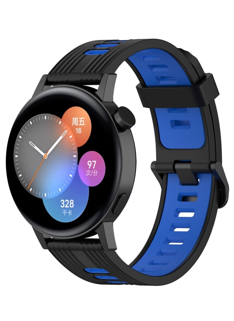 Silicone Replacement Straps for Huawei Watch GT3 42MM, 6 Pieces 20MM Two-tone Stripe Watch Bands Watch Accessories for Women Men Boys Girls - Image 5
