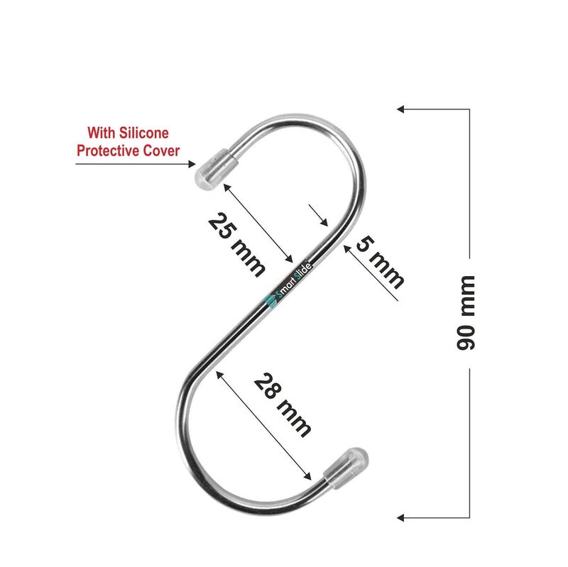 Topaz Stainless Steel 15 Pcs S Shaped Hook Hook for Hanging Hook for Kitchen Laddle Utensil Hanging Hook for Kitchen Cutlery Hook Cloth Hanging Hook for Bathroom Multipurpose Hanging Hook - Image 2