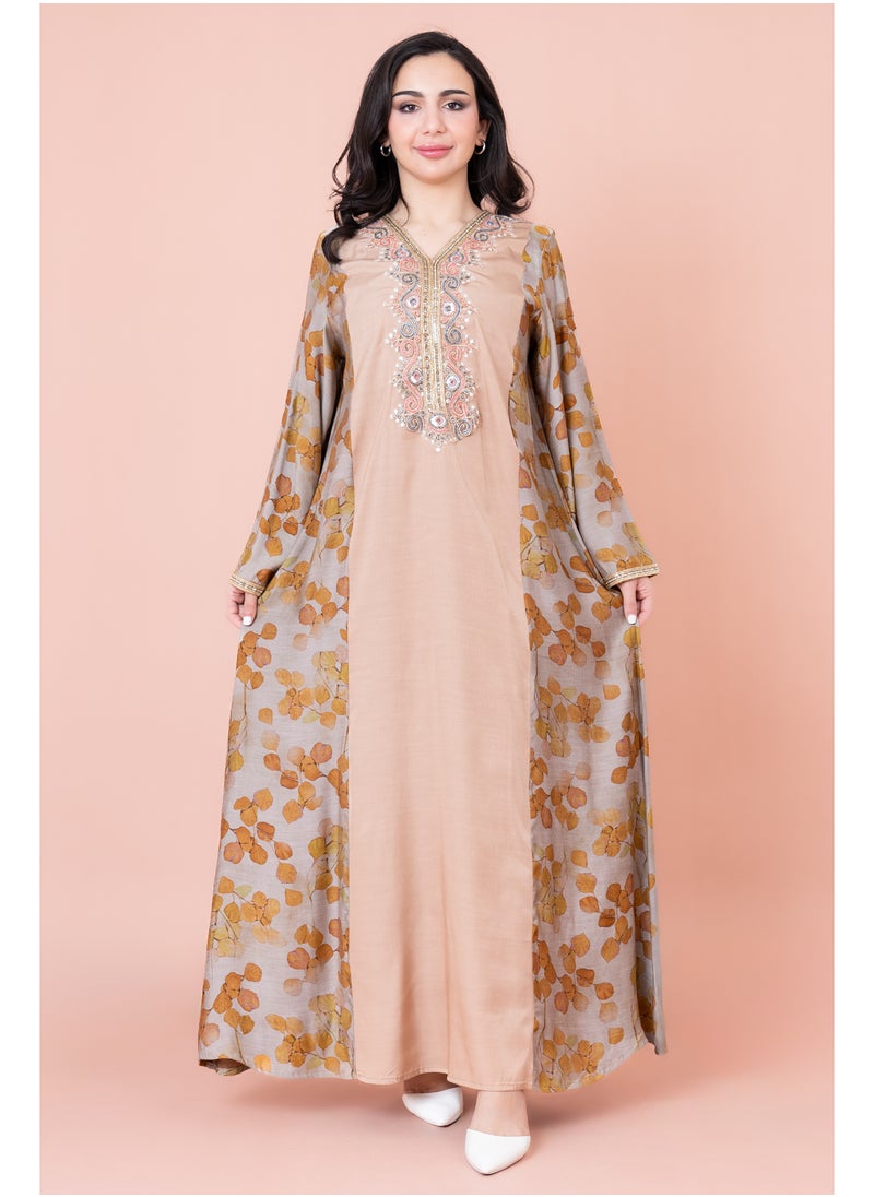 IKKXA Modern Embroidered Jalabiya  - Image 1