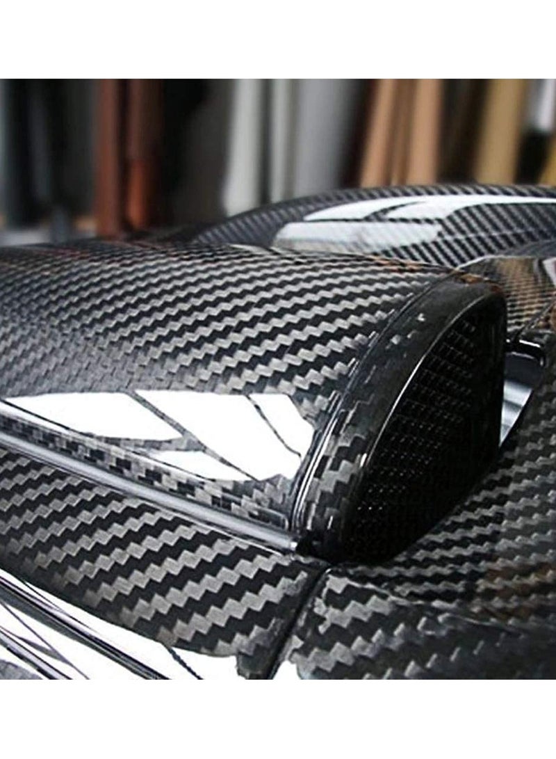 5D Black High Gloss Carbon Fiber Vinyl Wrap, Color Change Film, Self-Adhesive Car Sticker with Anti-Wrinkle  Air Release, Suitable for DIY Decals (12 * 60 Inches) - Image 2