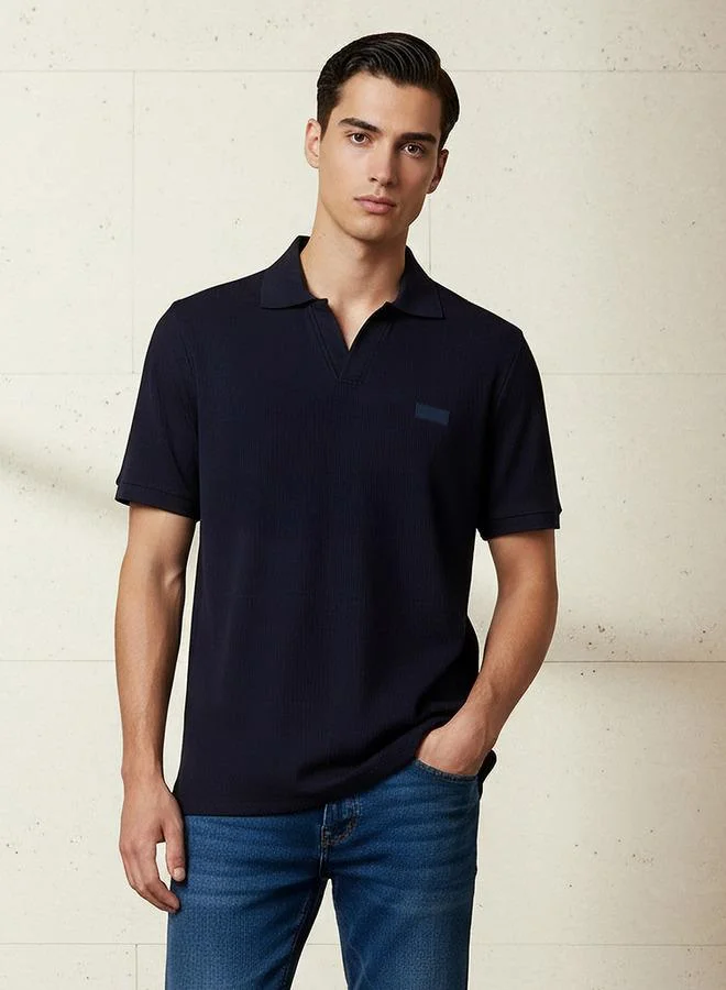 Lee Cooper Lee Cooper Men Regular Fit Collared Neck Short Sleeve Ribbed Polo T shirt