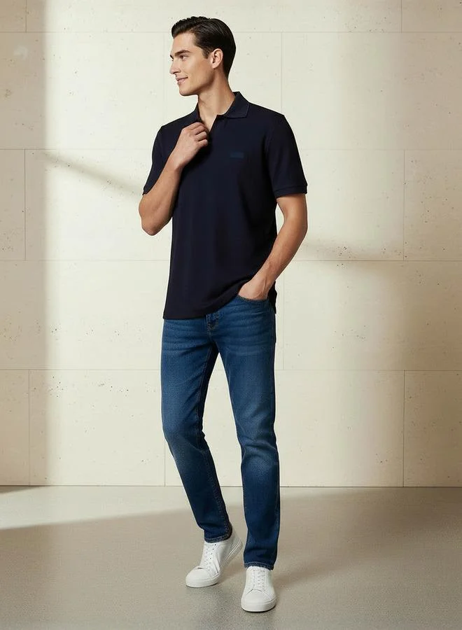 Lee Cooper Lee Cooper Men Regular Fit Collared Neck Short Sleeve Ribbed Polo T shirt