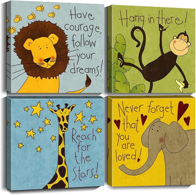Biufo Colorful Animal Wall Art Prints - Image 1