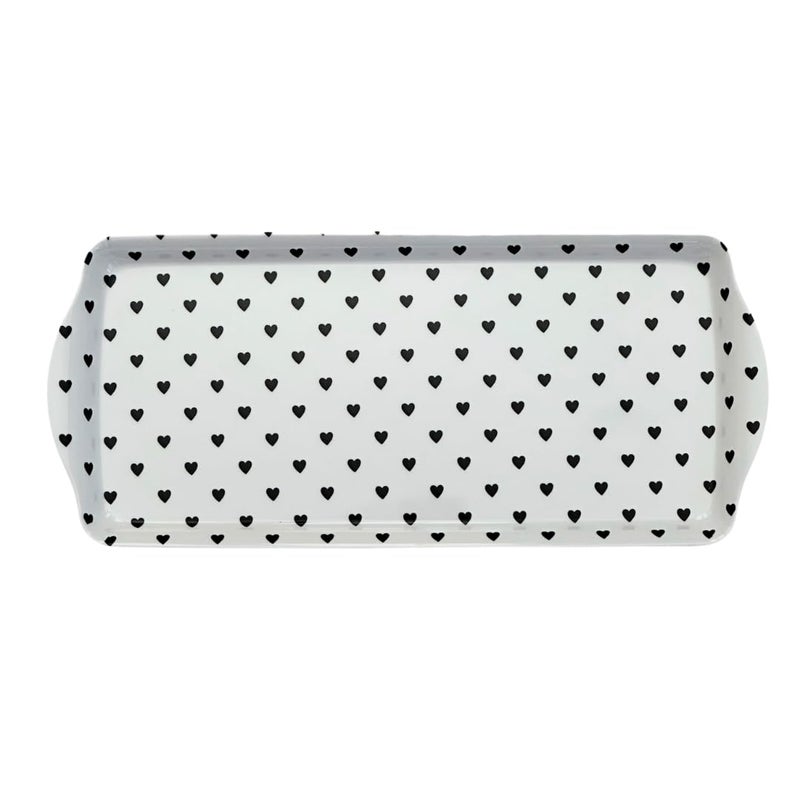Sprinkles & Confetti Stylish Black Heart Melamine Serving Tray Reusable Charcuterie & Dessert Platter for Valentine's, Weddings, Parties Perfect for Cupcakes, Appetizers & Entertaining - Image 1