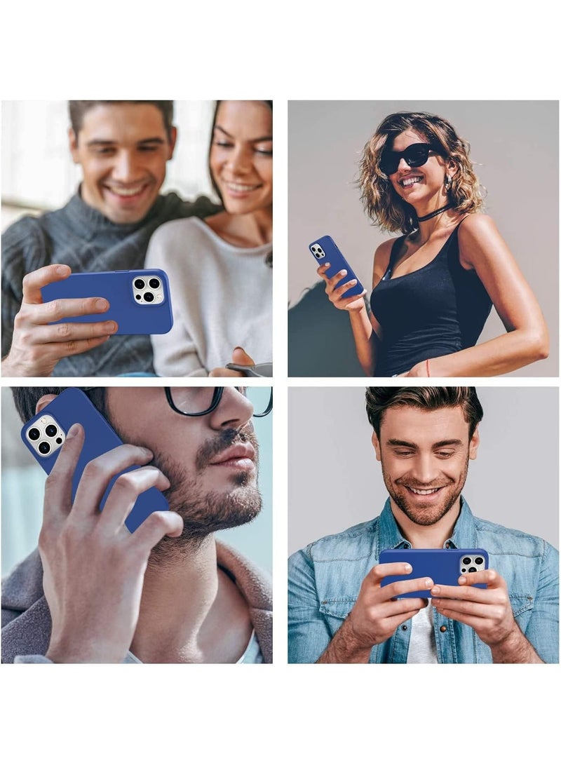 أكاليكس جراب سيليكون سائل فاخر لهاتف آيفون 14 برو ماكس، تصميم نحيف، ملمس ناعم مع بطانة من الألياف الدقيقة وحماية معززة للكاميرا - متين ومقاوم لبصمات الأصابع | أزرق - Image 5