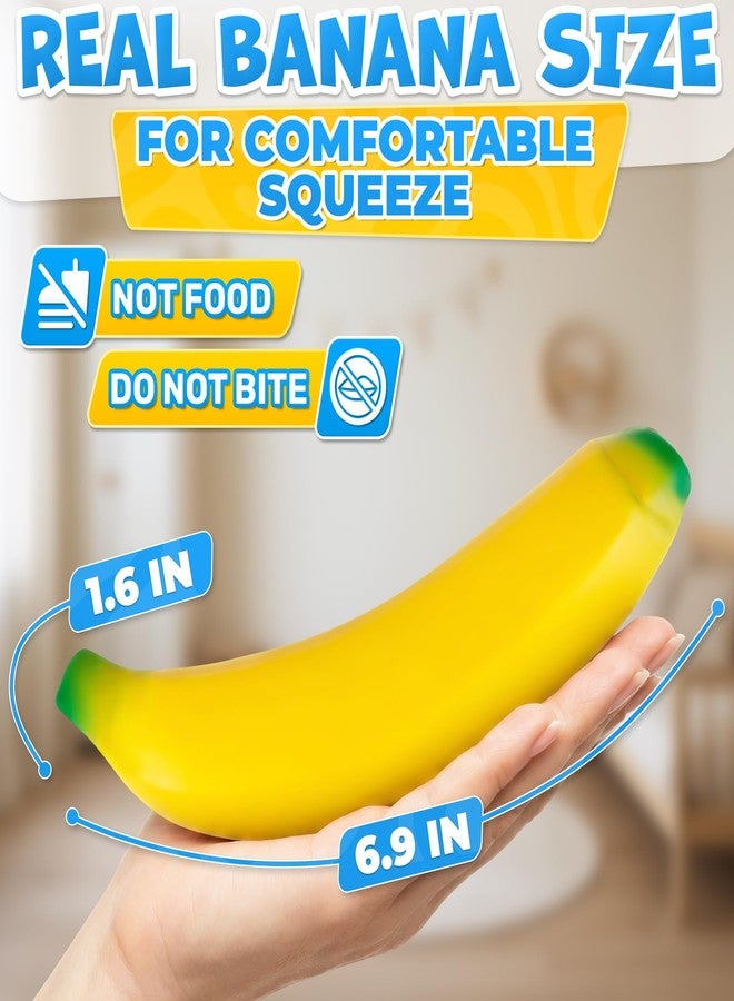 Tesorrio Banana Squishy 6.9 x 1.6 in - Eerily Real Look, Insanely Soft Squeeze - Soft Silicone Banana Fidget for Adults, Instant Stress Relief Companion, Novelty Office Desk Decor, Funny Gag Gift for Coworkers - Image 2
