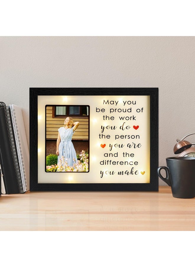 Fabuday - Thank You Gift For Office Coworker Led Shadow Box 4X6 Picture Frame - Inspirational Gift, Retirement Appreciation Gifts For Women Teacher Volunteer Staff Nurse Colleagues Employee - Image 1