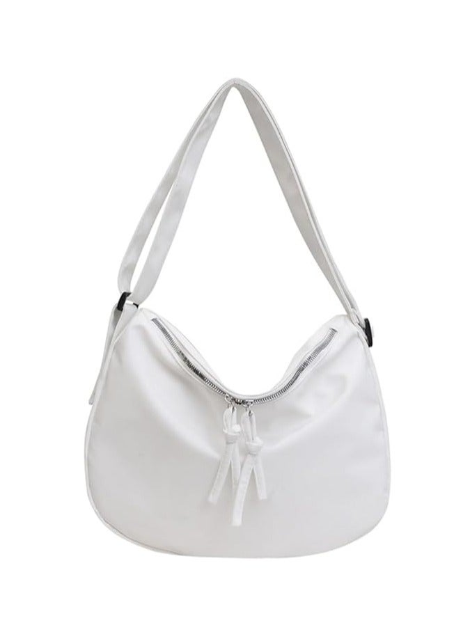 Economical Cotton Tote Bag,Reusable Womens Canvas Tote Bag with 3 External Pocket,Top Zipper Closure - Image 1