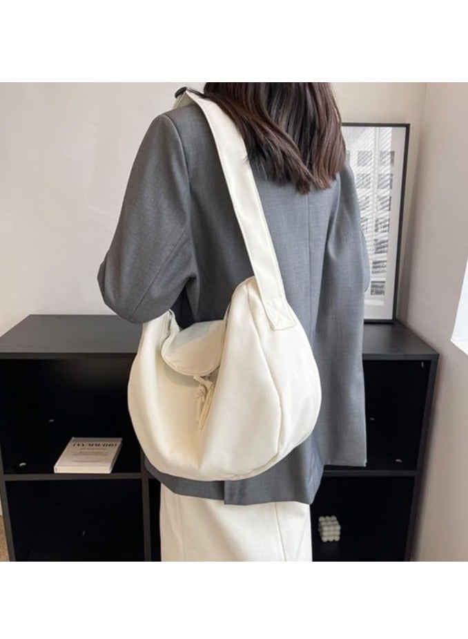Economical Cotton Tote Bag,Reusable Womens Canvas Tote Bag with 3 External Pocket,Top Zipper Closure - Image 2