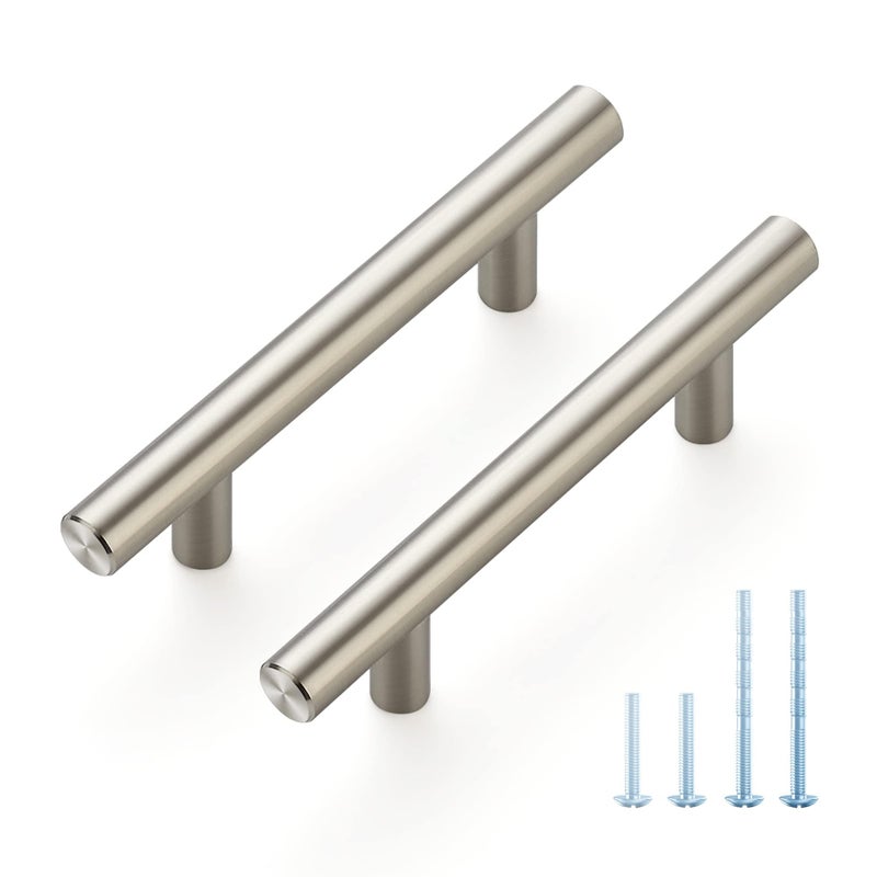 JOY DECOR 30 Pack 5 Inch Cabinet Pulls, 3 Inch (76mm) Hole Center Stainless Steel Drawer Handles for Kitchen Cabinets, Cupboard, Wardrobe â€“ Brushed Nickel Silver - Image 1