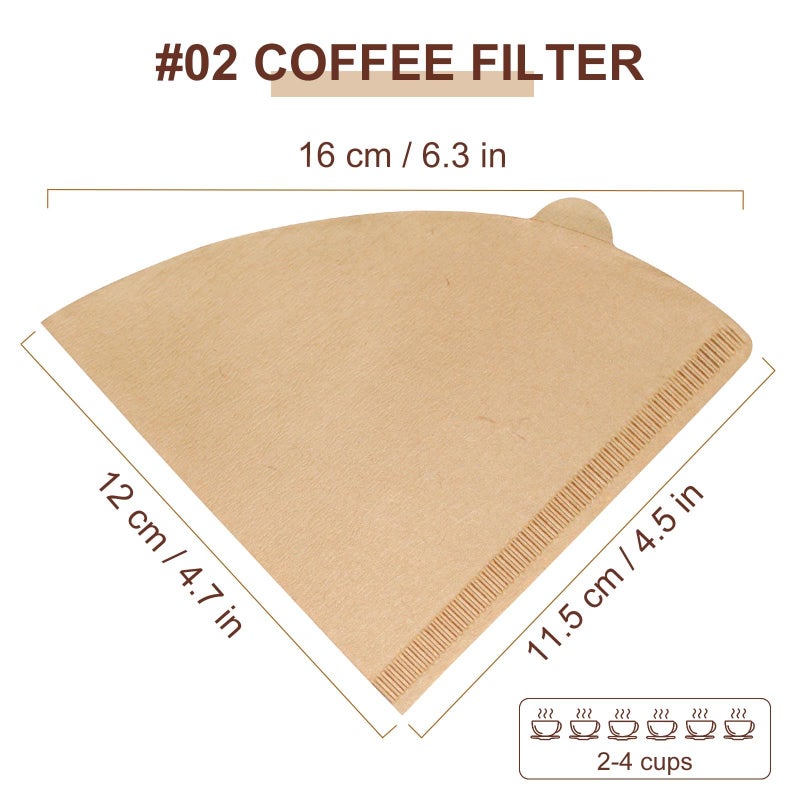 DechoPak 200 Count Coffee Filters 2, Cone Coffee Filters, Unbleached Natural Disposable Paper Filter 2-4 Cup Fits for Pour Over Dripper and Coffee Maker, Suitable for Home Coffee Shop Commercial - Image 2