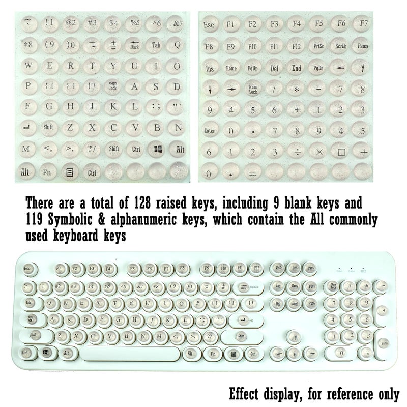 Zooplan 128 Pcs Keyboard Keys Gap Expander for Long Nails Typing and Gaming, â€‹â€‹Full Self-Adhesive Symbolic and Alphanumeric Silicone Keys for Keyboards and Laptops (Hemisphere-Pink) - Image 2