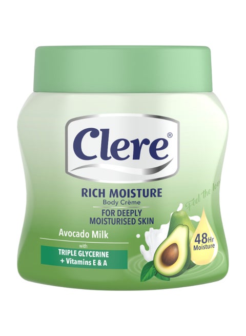 Clear Body Cream Avocado & Milk 500 ml – Nourishing, Hydrating & Softening
