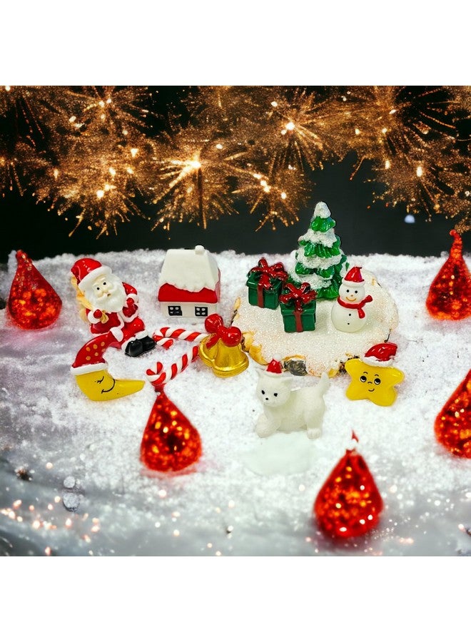 Krisah Christmas Resin Miniatures, 13 Pieces Set, Intricate and Tiny Miniature Decoration Pieces for Christmas Theme Fairy Gardens, Dollhouse Decoration, Showpieces - Image 1