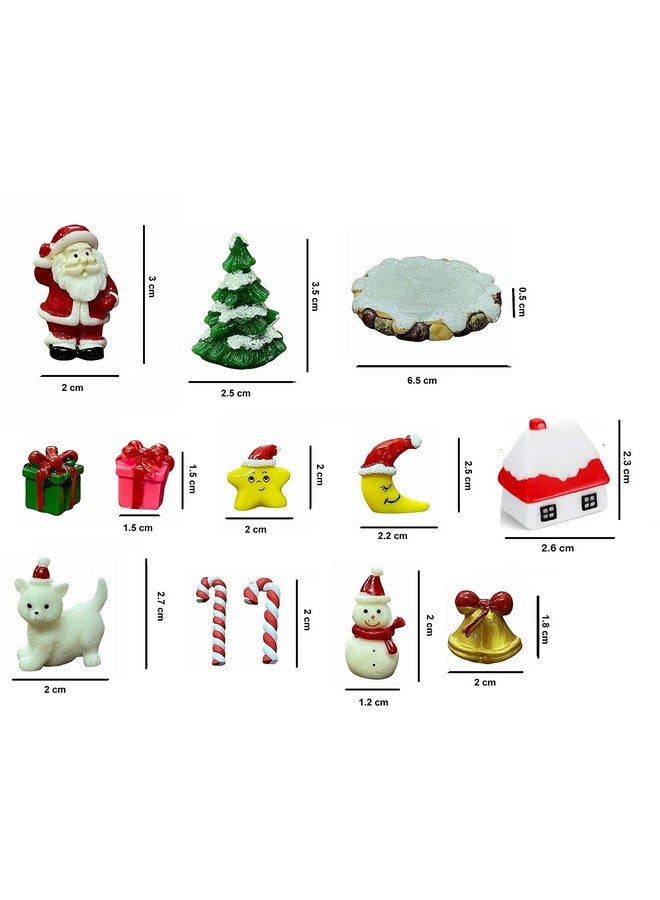 Krisah Christmas Resin Miniatures, 13 Pieces Set, Intricate and Tiny Miniature Decoration Pieces for Christmas Theme Fairy Gardens, Dollhouse Decoration, Showpieces - Image 2