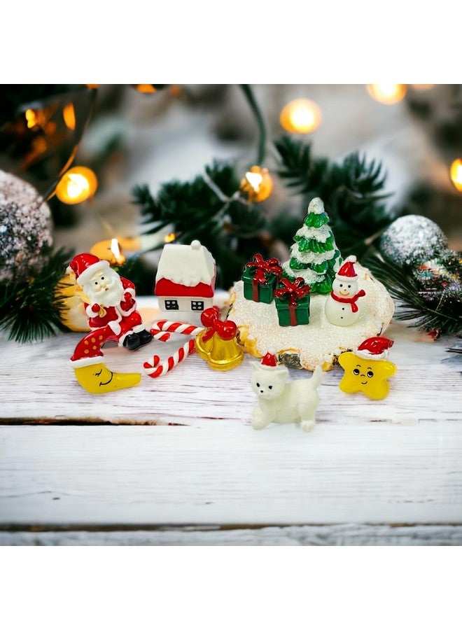 Krisah Christmas Resin Miniatures, 13 Pieces Set, Intricate and Tiny Miniature Decoration Pieces for Christmas Theme Fairy Gardens, Dollhouse Decoration, Showpieces - Image 4