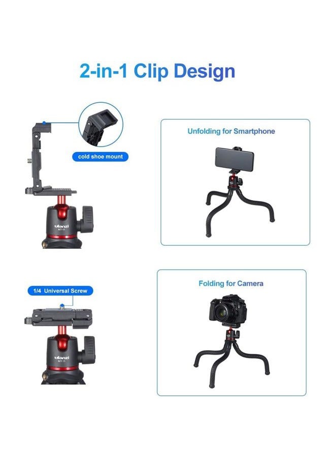 Ulanzi Camera Tripod, Mini Flexible Stand with Hidden Phone Holder w Cold Shoe Mount, 1/4'' Screw for Magic Arm, Universal for iPhone 16 15 14 Pro Max XS Max X 8 Samsung Canon Nikon Sony Cameras - Image 2