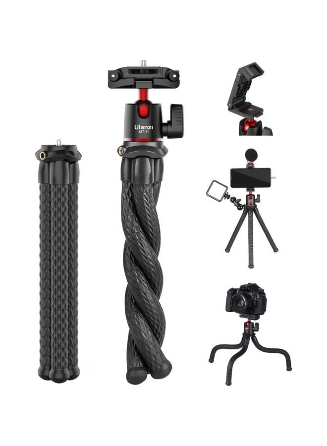 Ulanzi Camera Tripod, Mini Flexible Stand with Hidden Phone Holder w Cold Shoe Mount, 1/4'' Screw for Magic Arm, Universal for iPhone 16 15 14 Pro Max XS Max X 8 Samsung Canon Nikon Sony Cameras - Image 1