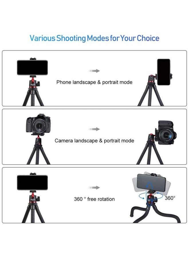 Ulanzi Camera Tripod, Mini Flexible Stand with Hidden Phone Holder w Cold Shoe Mount, 1/4'' Screw for Magic Arm, Universal for iPhone 16 15 14 Pro Max XS Max X 8 Samsung Canon Nikon Sony Cameras - Image 5