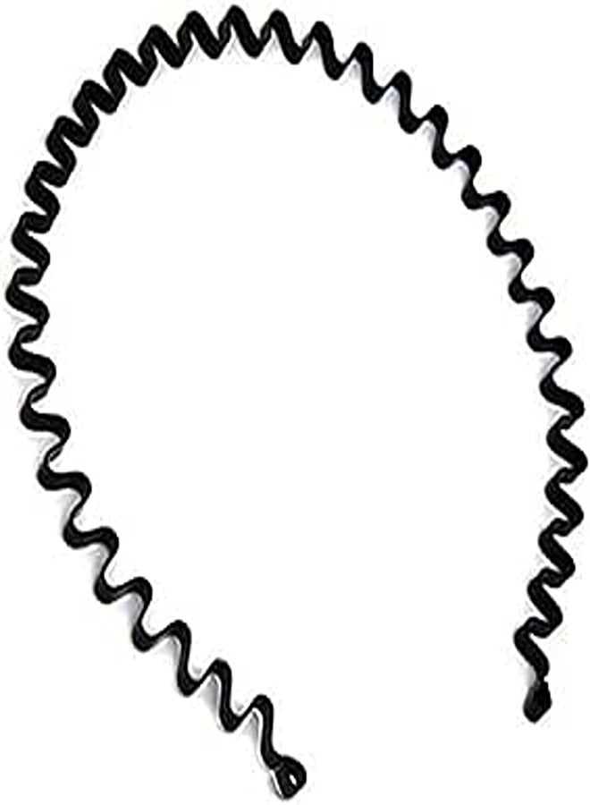 Oem unisex black metal comb sports band long hair headband black for men and women