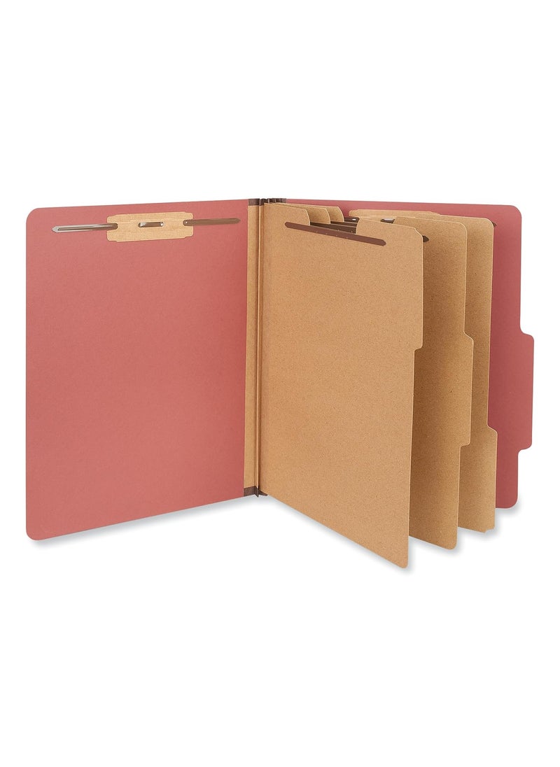 UNIVERSAL Universal UNV10290 8-Section 3-Divider Pressboard Classification Folders - Letter, Red (10/Box)  - Image 3